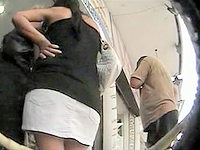 The cotton skirt of this brunette chick appeared to be too short not to let me record her incredible cotton upskirt!