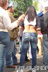 Nude belly girl big butt jeans